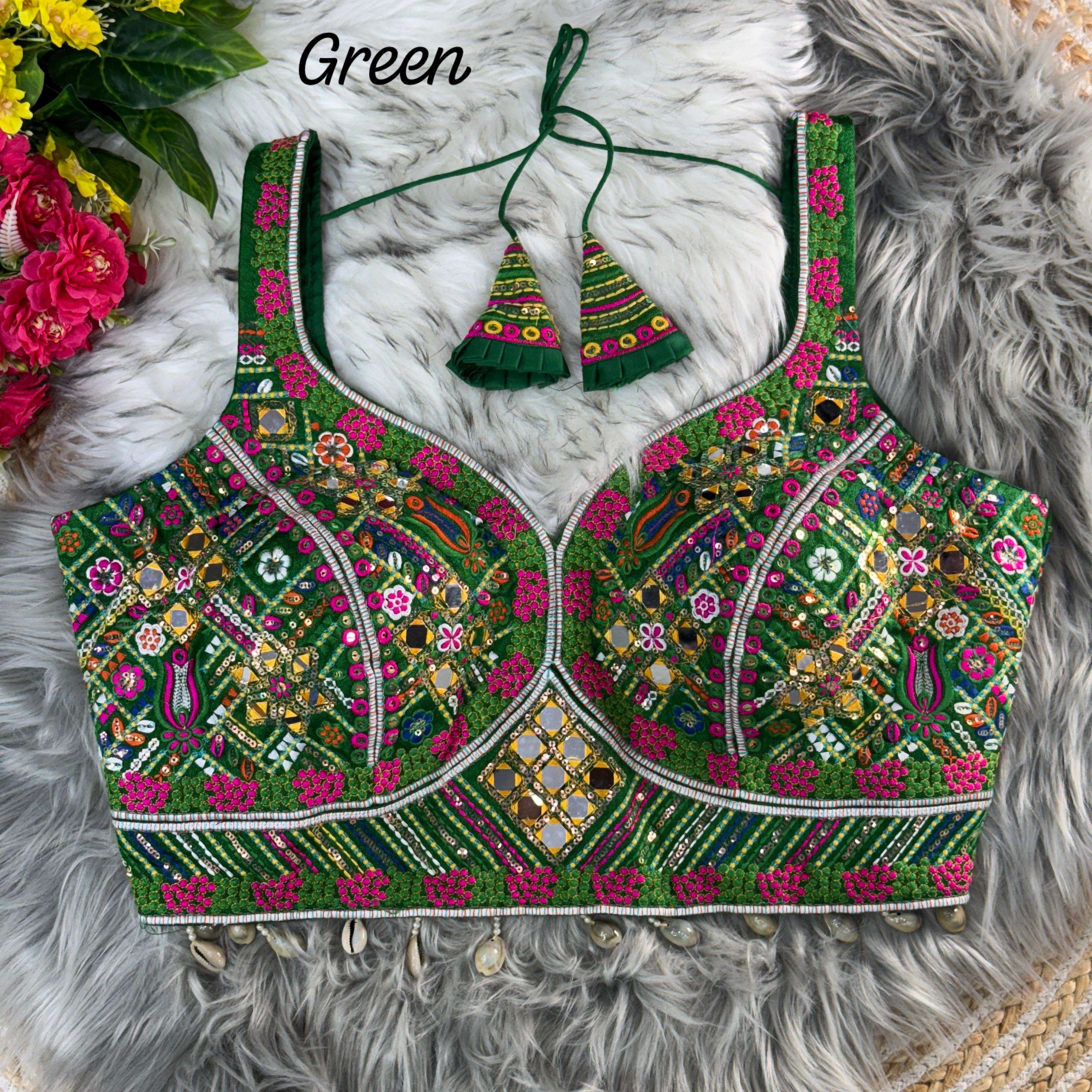 Fancy Bollywood Design With Kaudi Lace & Handmirror Work BLOUSE 